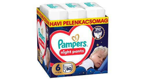 Pampers Night Pants 6 éjszakai pelenka, 13-19 kg, 80 db - HAVI pelenkacsomag
