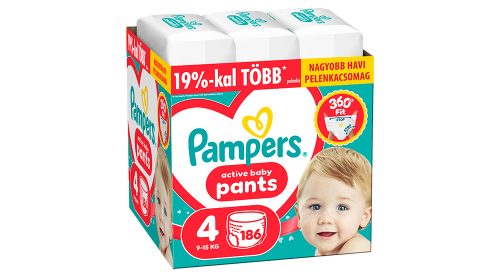 Pampers Pants 4 bugyipelenka, 9-15 kg, 186 db - HAVI pelenkacsomag