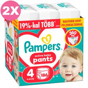   Pampers Pants 4 bugyipelenka, 9-15 kg, 2x186 db - 2 HAVI pelenkacsomag