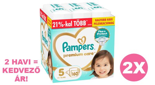 Pampers Premium Care 5 pelenka, 11-16 kg, 2x160 db - 2 HAVI pelenkacsomag