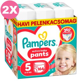   Pampers Pants 5 bugyipelenka, 11-17 kg, 2x164 db - 2 HAVI pelenkacsomag