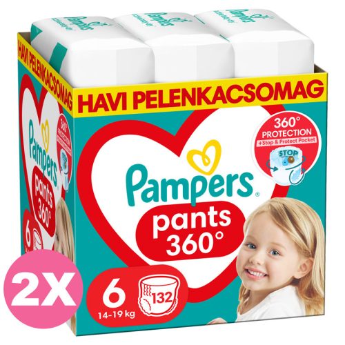 Pampers Pants 6 -os bugyipelenka, 14-19 kg, 2x132db - 2 HAVI Pelenkacsomag