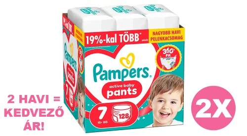 Pampers Pants 7 bugyipelenka, 15+ kg, 2x128 db - 2 HAVI pelenkacsomag