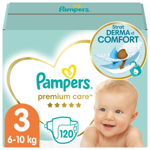 Pampers Premium Care 3-as pelenka, 6-10 kg, 120 db - HAVI pelenkacsomag