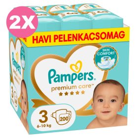    INGYENES SZÁLLÍTÁS - Pampers Premium Care 3-as pelenka, 6-10 kg, 2x200 db - 2 HAVI pelenkacsomag