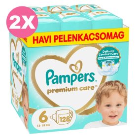    INGYENES SZÁLLÍTÁS - Pampers Premium Care 6-os, 13-18 kg, 2x128 db - 2 HAVI Pelenkacsomag
