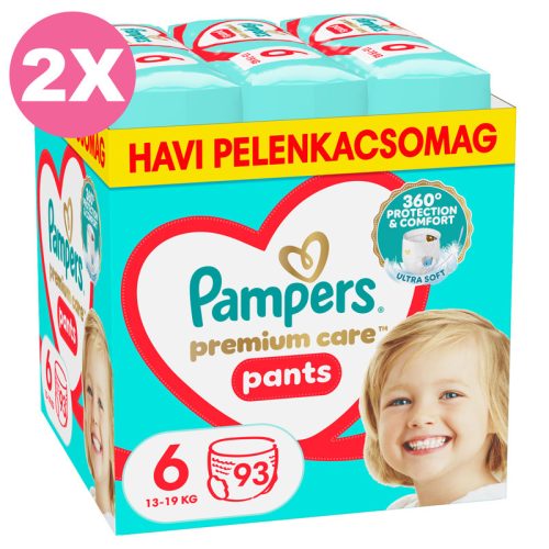 Pampers Premium Care Pants 6 bugyipelenka, 13-19kg, 2x93 db - 2 HAVI pelenkacsomag