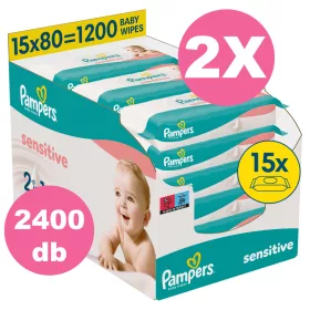 Pampers Sensitive nedves törlőkendő - 2x15x80 db