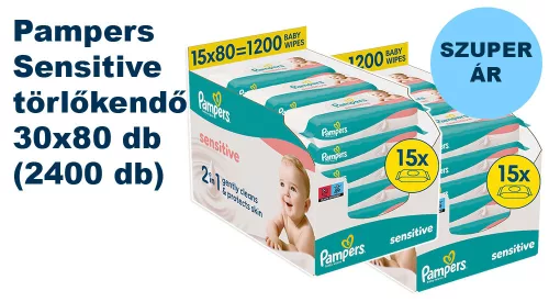Pampers Sensitive nedves törlőkendő - 2x15x80 db