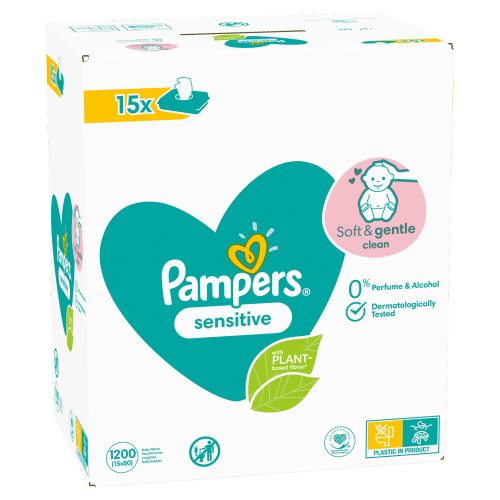 Pampers Sensitive nedves törlőkendő - 15x80 db