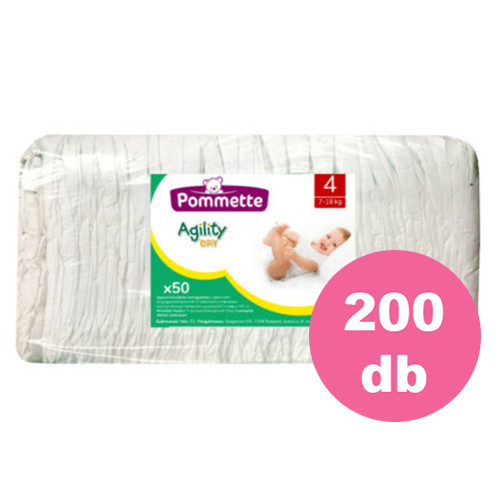 Pommette pelenka 4, Agility Dry, 7-18 kg, 4x50 db