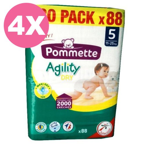 Pommette pelenka 5, Agility Dry, 11-25 kg, 4x88 db - 2 HAVI pelenkacsomag