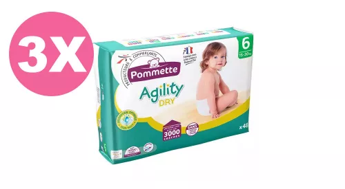 Pommette pelenka 6, Agility Dry, 15-30 kg, 3x48 db