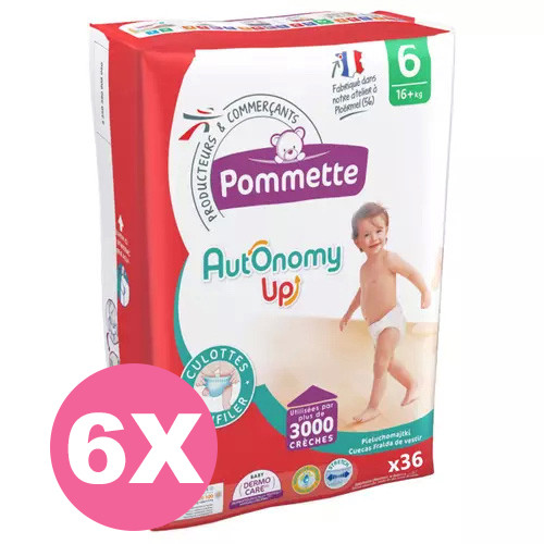 Pommette bugyipelenka 6-os, Autonomy Up, 16+ kg, 216 db - 2 HAVI pelenkacsomag