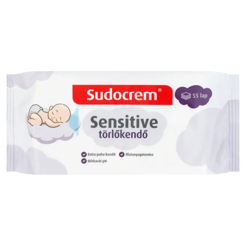 Sudocrem Sensitive nedves törlőkendő - 55 db
