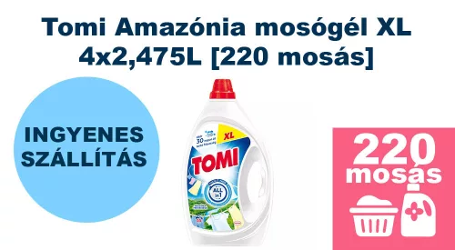  INGYENES SZÁLLÍTÁS - Tomi Amazónia mosógél XL 4x2,475L [220 mosás]