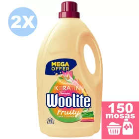   Woolite Keratin Fruity mosószer színes ruhákhoz 2x4,5L [150 mosás]