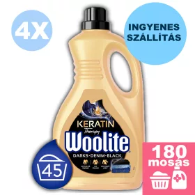    INGYENES SZÁLLÍTÁS - Woolite Keratin mosószer sötét ruhákhoz 4x2,7L [180 mosás]