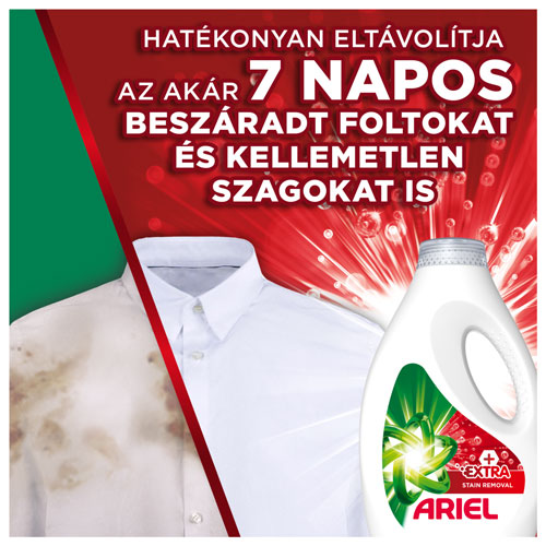Ariel Extra Clean+ akár a 7 napos makacs koszt is eltávolítja