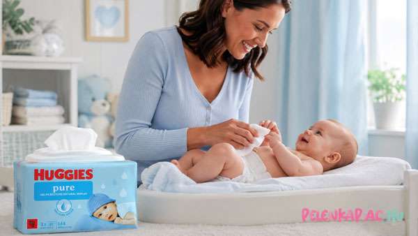Huggies Pure műanyagmentes nedves törlőkendő