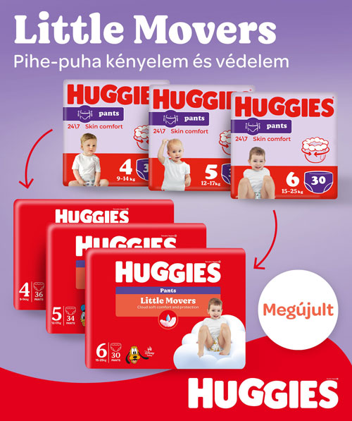 új Huggies Little Movers Pants pelenka termékcsalád