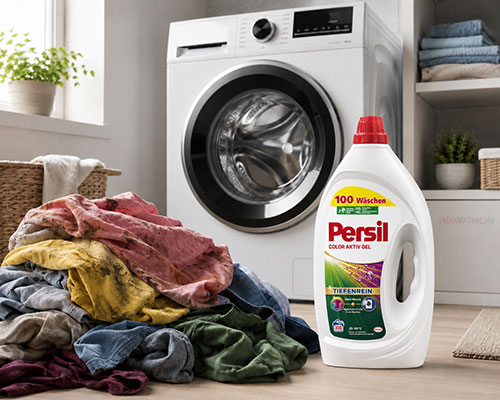 Persil Color mosógél használatban