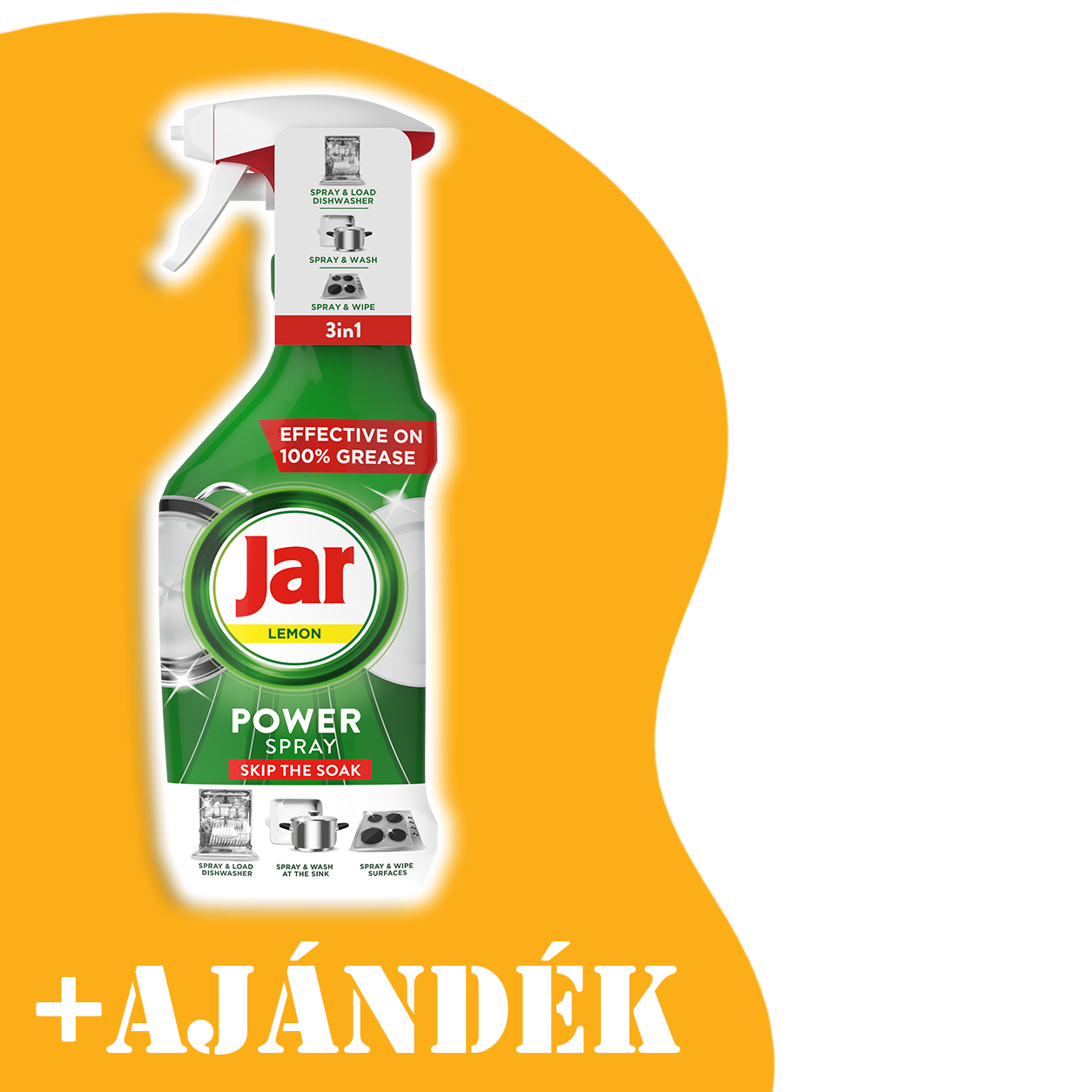 Jar Power Spray Lemon, 3 az 1-ben, 500 ml (AJÁNDÉK)