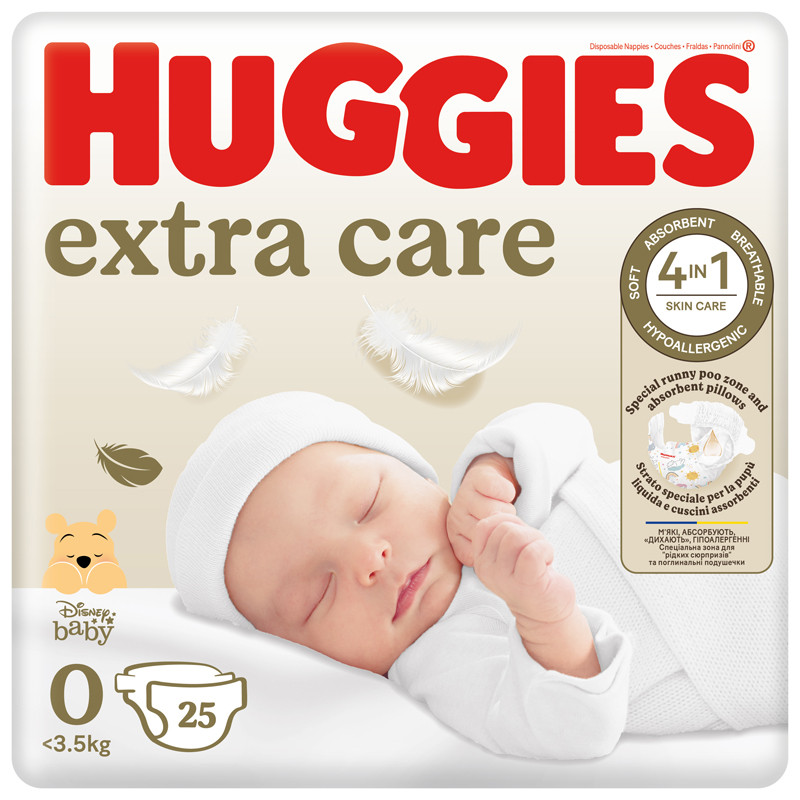 Huggies Extra Care 0-ás pelenka <3,5kg, 25 db
