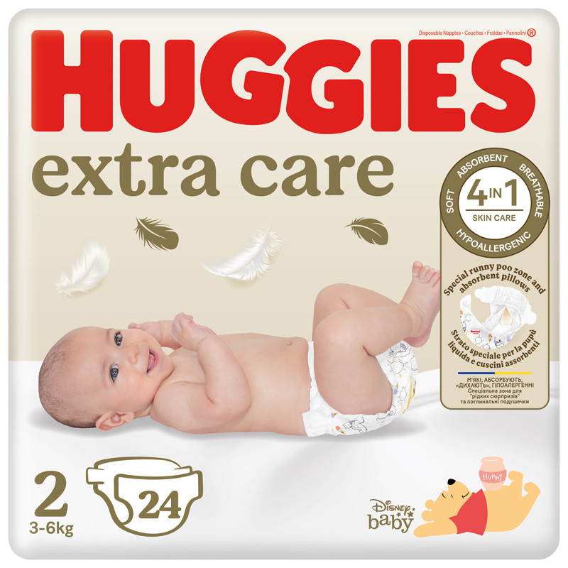 Huggies Extra Care 2-es pelenka 3-6 kg, 24 db