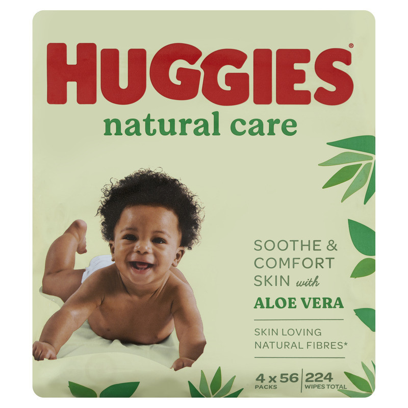 Huggies Natural Care nedves törlőkendő - 4x56 db
