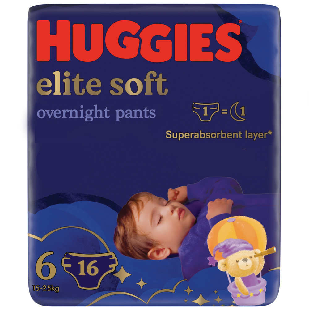 Huggies Overnight Pants 6-os éjszakai bugyipelenka 15-25kg, 16db