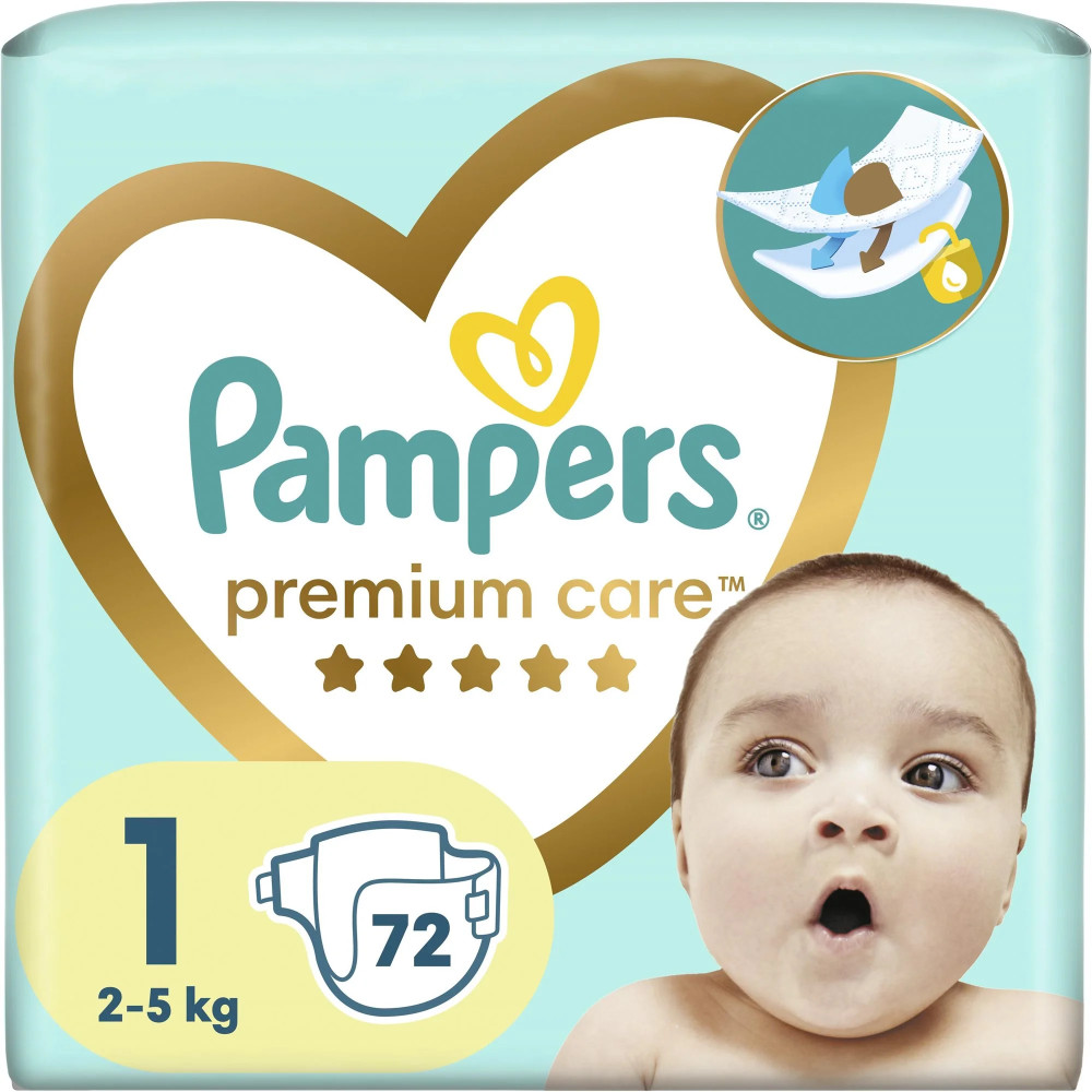 Pampers Premium Care 1-es pelenka, 2-5 kg, 72 db