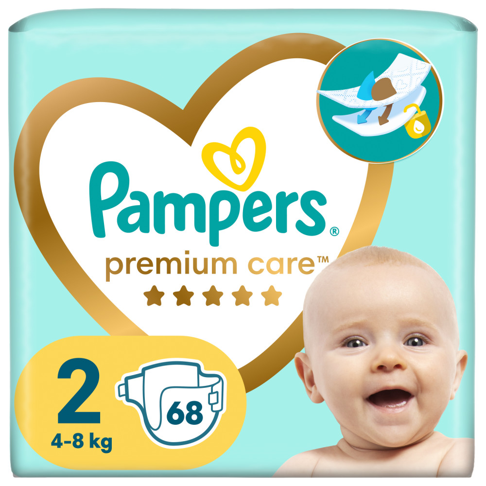 Pampers Premium Care 2-es pelenka, 4-8 kg, 68 db